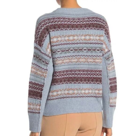 360 Cashmere Fair Isle Print size M Blue Wool Cashmere - Picture 2 of 10
